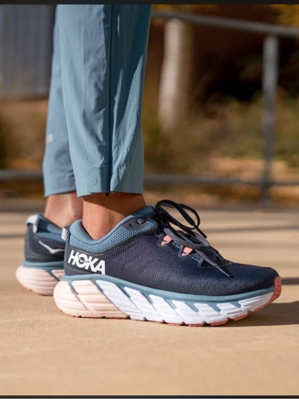 Hoka Gaviota 3 Women size 8 Navy and Light Pink Cushioning Running Shoes